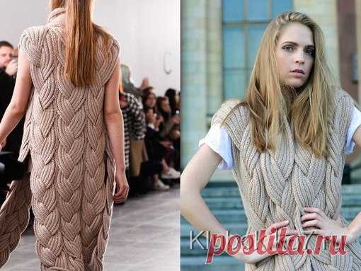 Для работы потребуется 20 (22) мотка пряжи (70% merino wool, 30% soft polyamide, 60 м/50 г); спицы 4.55 мм; 1 большой и 2 маленьких держателя для петель; булавки; игла для сшивания трикотажа. Размеры S/M и L/XL.
Обхват груди в не растянутом виде 81 (96.5) см. В растянутом виде 91.5 (106) см.
Оригинальный пуловер с переплетенными полосами - пуловер монгольского воина, именно так назвала свою работу дизайнер Ники Эпстайн. Необычная вещь, которая вяжется очень легко, а смотри...