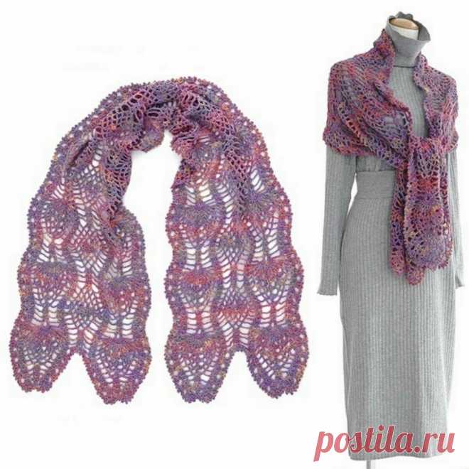 Палантин крючком. Выкройка и схемы – Paradosik Handmade - вязание для начинающих и профессионалов