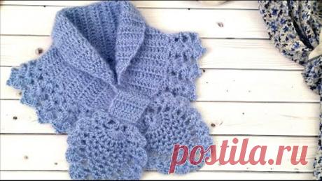 Шарфик крючком "Ананасы"//Crochet scarf