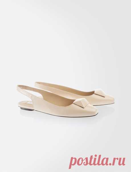 Leather flats, powder - &quot;ALETTA&quot; Max Mara