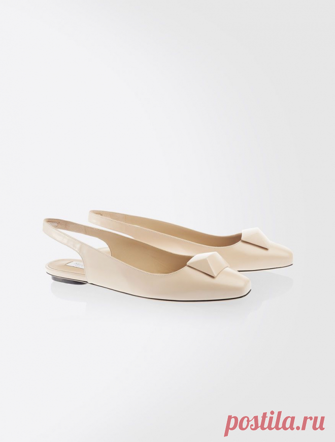 Leather flats, powder - "ALETTA" Max Mara