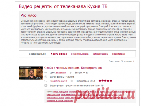 Pro мясо. Рецепты блюд от телеканала Кухня ТВ