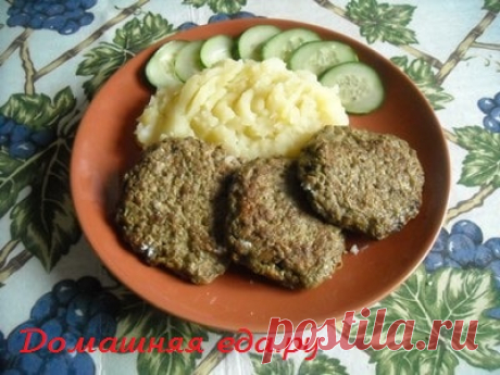 Печёночные котлеты с грибами