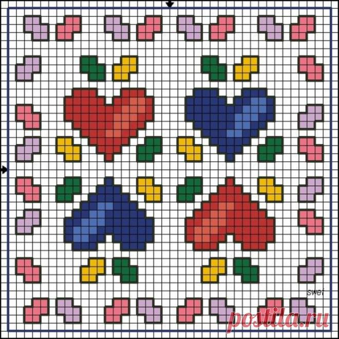 Простые схемы для вышивки игольницы крестиком