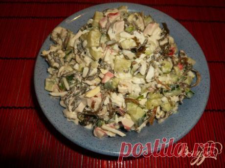 Нежный салат с морской капустой