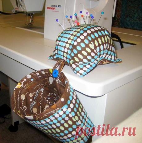 Игольница своими руками и мешочек для обрезков