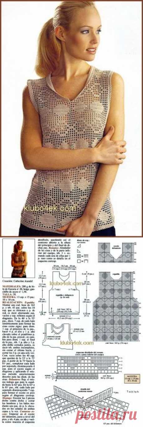 Бежевая кофточка ,связанная крючком, в технике филейного вязания
