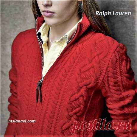 Красный жакет спицами от Ralph Lauren — Вяжем с Лана Ви