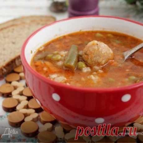 Томатный суп с рисом, овощами и фрикадельками - МирТесен
