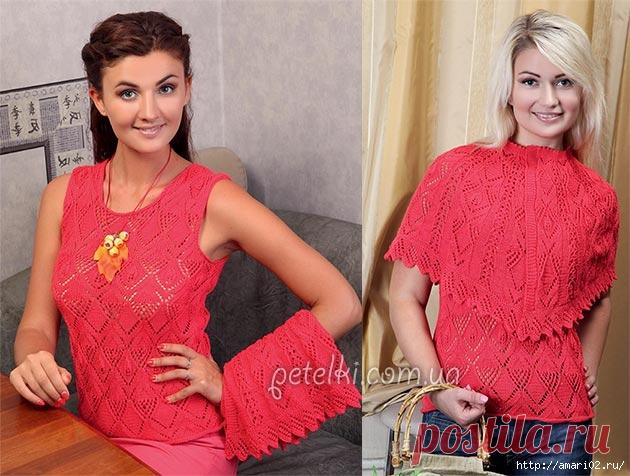 КОМПЛЕКТ СПИЦАМИ ИЗ ТОПА И НАКИДКИ. Комплект спицами из топа и накидки смотрится оригинально в любом цвете. Подберите для себя цвет и свяжите себе такую вещичку в свой гардероб - пригодится.