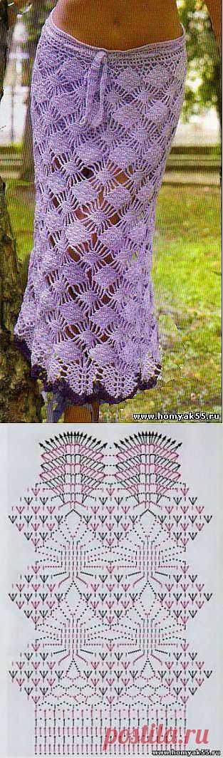 Длинная ажурная юбка | «Хомяк55.ру» сайт о вязании