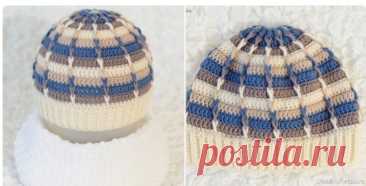 Шапочка для мальчика крючком и спицами. Схема | Детская одежда крючком. Схемы Пряжа Zara от Filatura di Crosa (100% шерсть), крючок 3,75. Низ связан английской резинкой спицами 2,5.Схема (только в начале у меня не 10 ст/бн, а 12 и нет убавок, так как схема для берета)https://vk.com/im?sel=33862594&amp;w=wall-68038083_121...