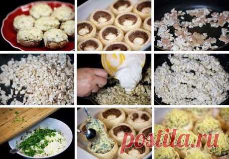 Нежная сырная корочка и ароматные грибы – эта закуска порадует как ваших домашних, так и и гостей.
ШАМПИНЬОНЫ С КУРИЦЕЙ И СЫРОМ.