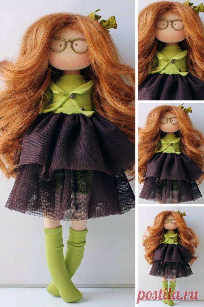 Tilda doll Rag doll Fabric doll Muñecas Green doll Poupée Art