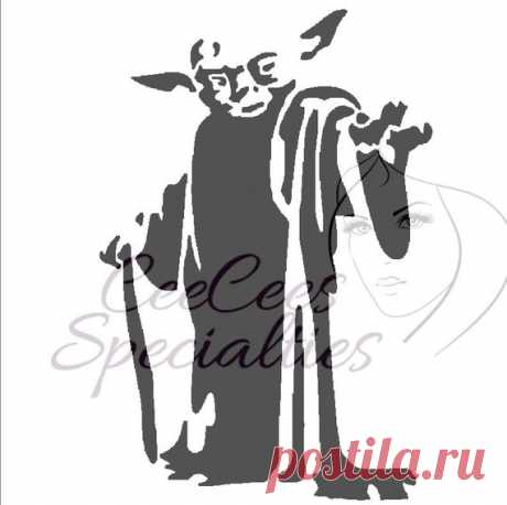 Yoda I am Stencil When creating designs I always have a cake or cookie in mind, but every stencil is made to order and can be used many different ways no matter the crafting project you have in mind! You are purchasing a brand new 7 mil 100% Clear Acetate Stencil, safe to use on your food products,