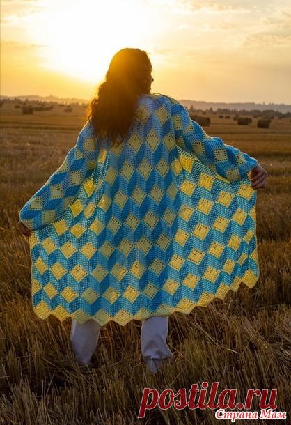 Кардиган тунисским крючком в технике энтерлак 3D - Вязание - Страна Мам