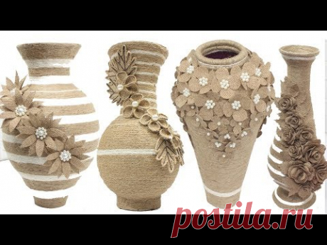 Best collection 5 jute flower vase | Home decorating ideas handmade