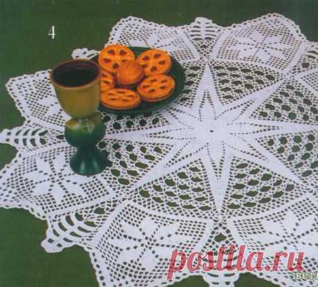 Салфетка со звездами - вязание крючком на kru4ok.ru
