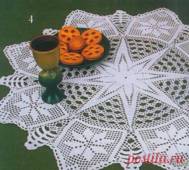 Салфетка со звездами - вязание крючком на kru4ok.ru