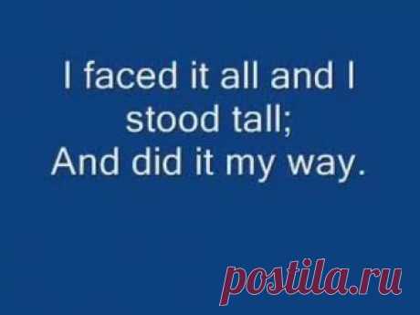 Frank Sinatra, My Way, With Lyrics - YouTube