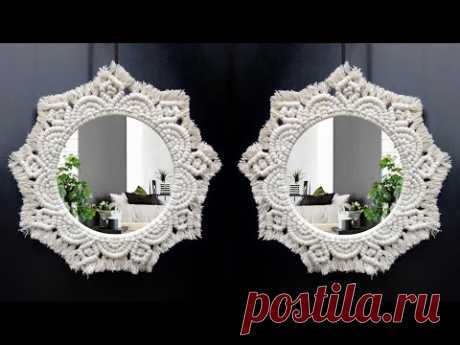 DIY braided cord wall hanging mirror | Easy macrame mirror wall hanging | Tutorial espejo macramé - YouTube