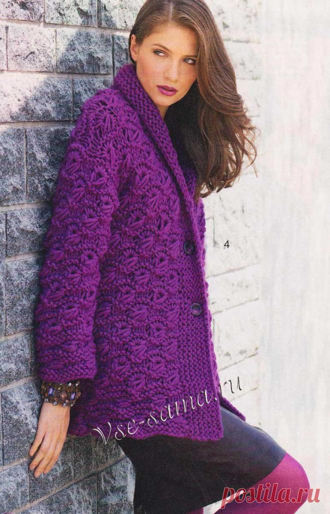 Жакет с крупным рельефным узором - Жакеты, кофточки, жилеты, болеро, туники