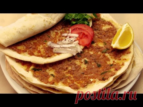 Турецкая пицца ( Лахмаджун ) рецепт - YouTube