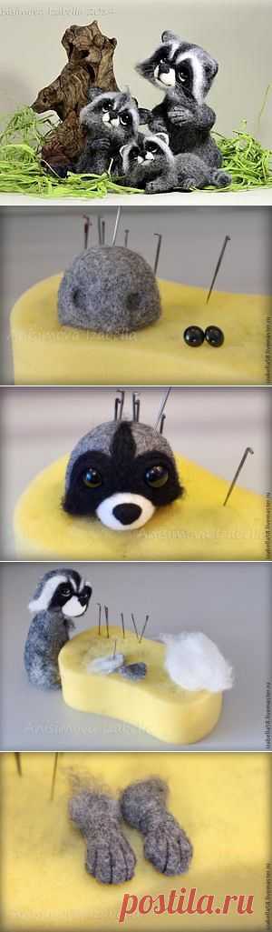 Мастер-класс по валянию енота - Ярмарка Мастеров - ручная работа, handmade