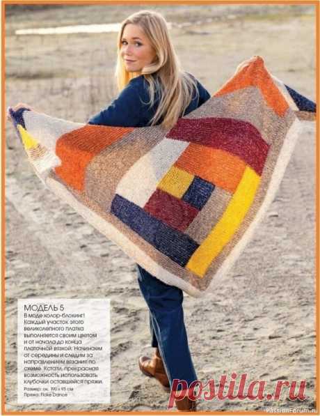 Интересная шаль или треугольный платок. Описание | Вязание шали спицами