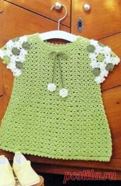 Вязание платья для девочки крючком
