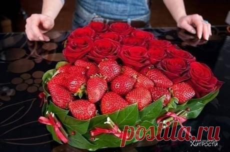 Букет из роз и клубники 🌹🍓 / Райская пища