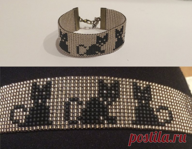 Black cat bracelet Loom beaded bracelet You can choose also | Etsy