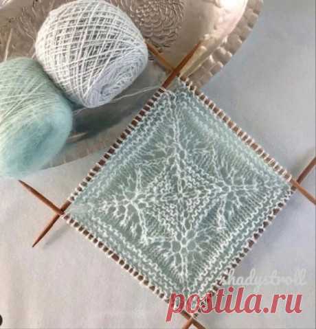 АЖУРНЫЙ КВАДРАТ СПИЦАМИ