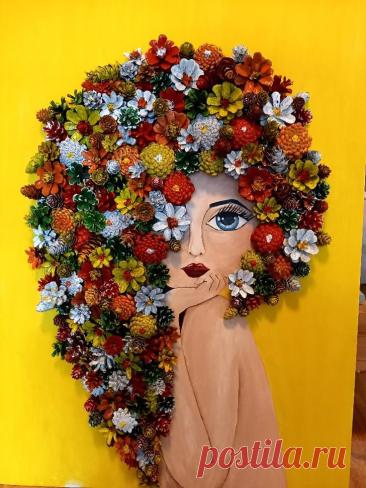 Šiškový obraz | Tutorial per creare fiori di stoffa, Sassi artistici, Lavoretti semplici