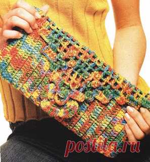 Клатч из секционной пряжи. Крючком. Схемы. Без перевода. / minhasconjecturas.blogspot.ru