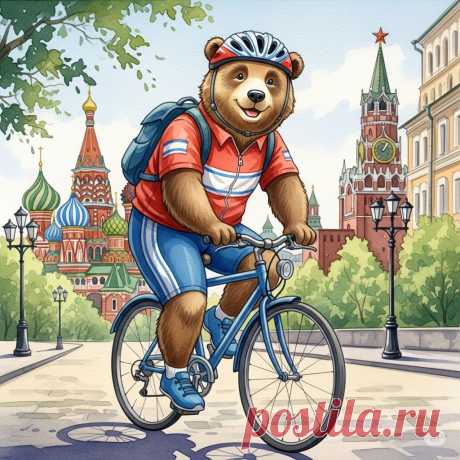 Едет медвед на велосипед
