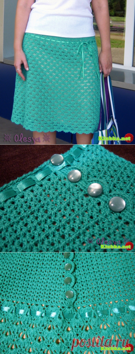 Женская юбка крючком "Бабочка"