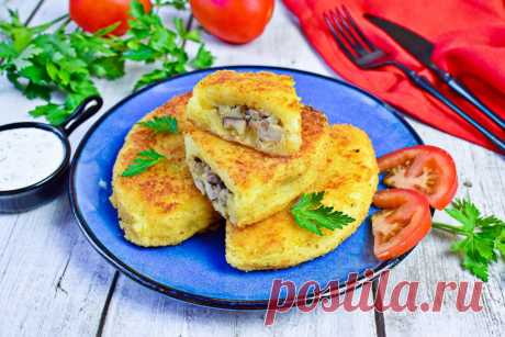 Картофельные зразы с грибами на сковороде рецепт с фото пошагово - 1000.menu