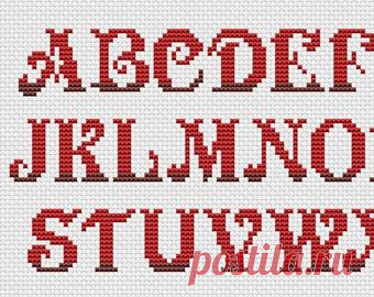 Christmas Alphabet Counted Cross Stitch Pattern in PDF for | Etsy
