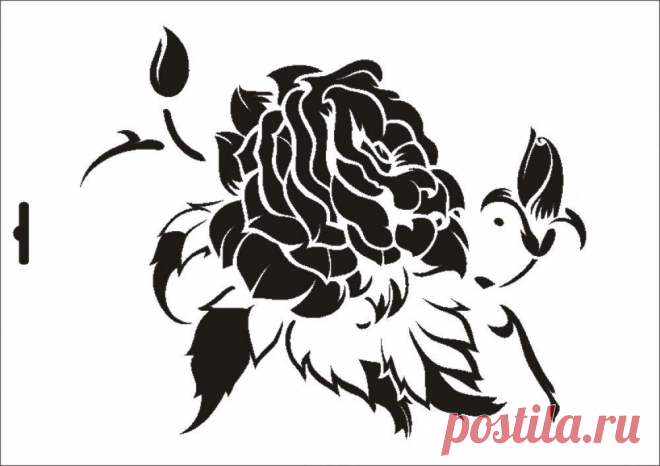 UMR-Design W-233 Rose Wall / Textile Template A3 size: Amazon.es: Oficina y papelería