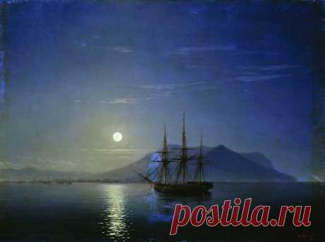 Moonlit Night on the Crimea. Gurzuf - Ivan Aivazovsky - WikiPaintings.org  |  Pinterest • Всемирный каталог идей