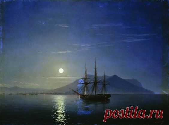 Moonlit Night on the Crimea. Gurzuf - Ivan Aivazovsky - WikiPaintings.org  |  Pinterest • Всемирный каталог идей
