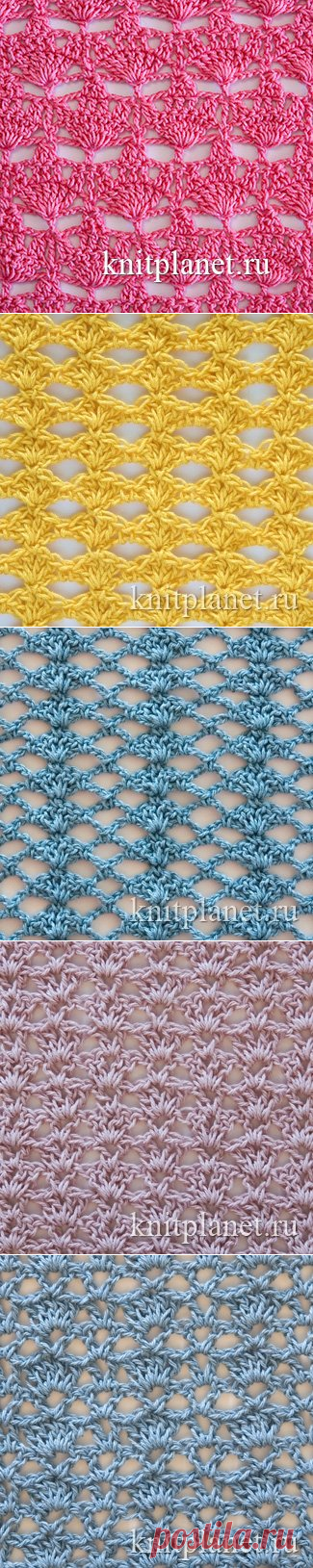 Узоры Ракушка крючком | Планета Вязания