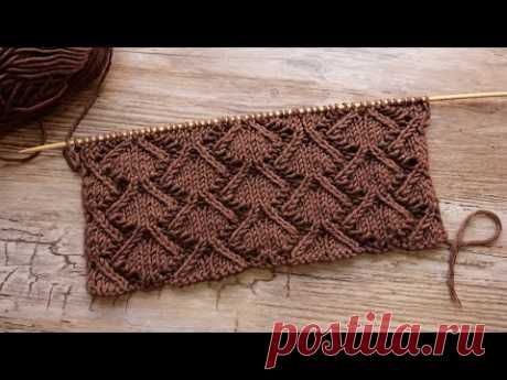 Узор «Еловые ветки» спицами 🌲 «Fir branches » knitting pattern