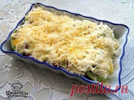 Кабачки запечённые с помидорами и сыром
