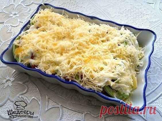 Кабачки запечённые с помидорами и сыром