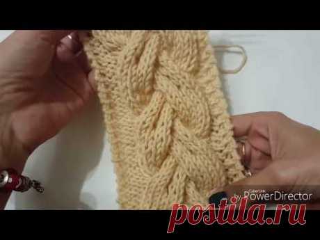 Сложная Коса 18 петель. объемная коса спицами. How to knit an unusual cable.