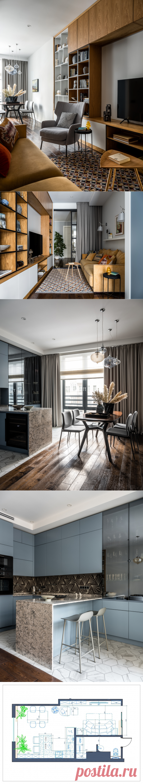 Проект недели: Проходная гостиная на входе... в кухню | Houzz Россия