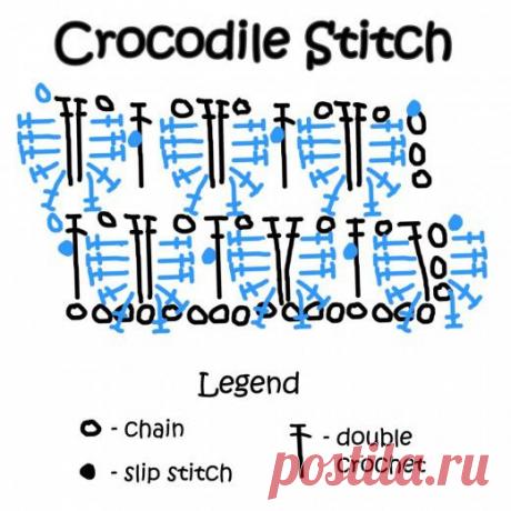 Что можно связать крючком узором КРОКОДИЛОВАЯ КОЖА