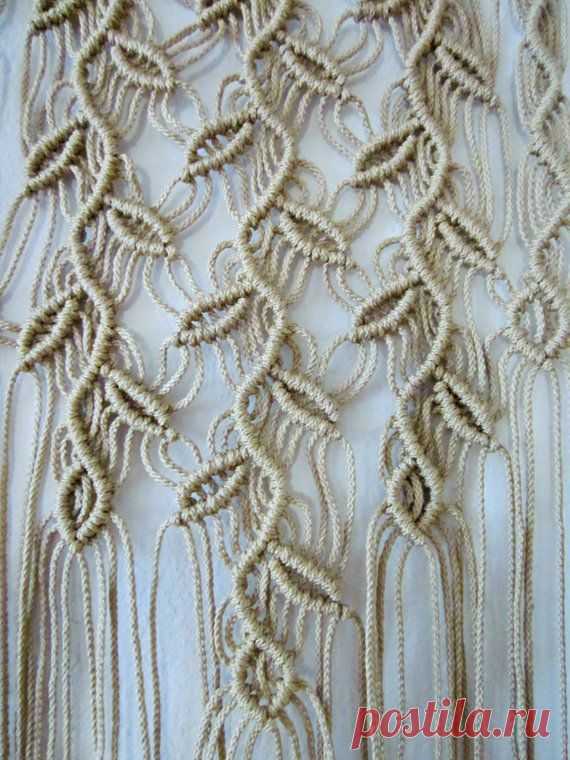 (1) Macrame Wall Hanging - Three Sprigs - Handmade Macrame Decor